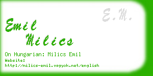 emil milics business card